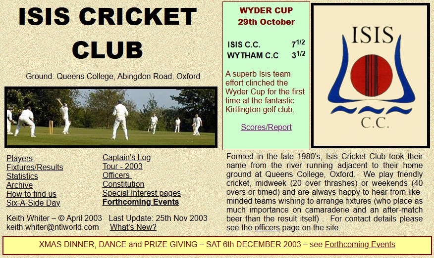 An image of the 2003 web-site